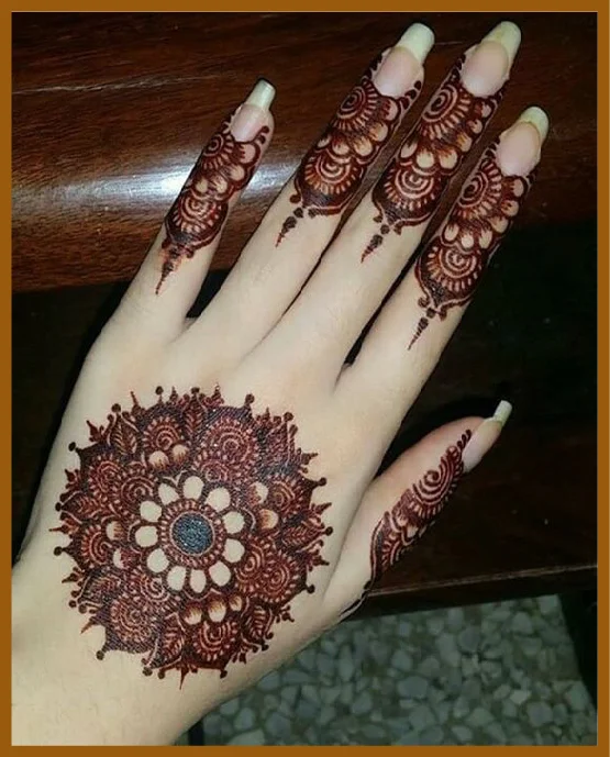 Mandala Based Finger Simple Back Hand Mehndi Idea Mandala Based Finger Simple Back Hand Mehndi Idea